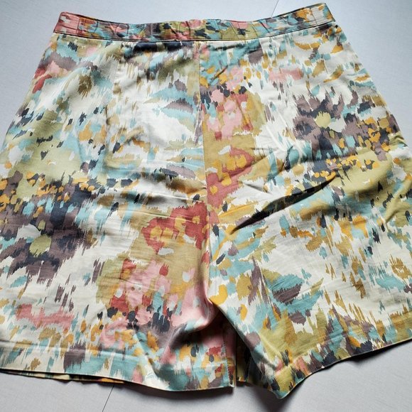 Vintage USA Made Colourful Pastel Abstract Cotton Bermuda Shorts - Picture 6 of 15